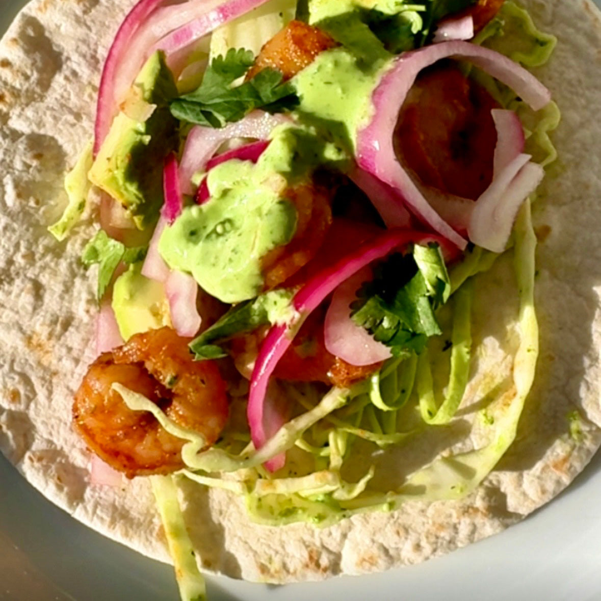 Feed Your Soul Spicy Shrimp Tacos with Green Goddess Slaw
